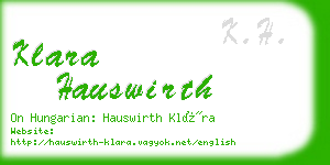 klara hauswirth business card